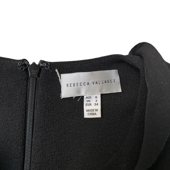 Rebecca Vallance Gigi Black Ruffle Cold Shoulder Midi Dress Size 2 - Picture 15 of 16